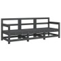 3-teiliges Gartensitzgruppen-Set aus massivem grauem Kiefernholz von , Modulare Sofas für den Außenbereich - Ref: Foro24-8255...