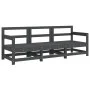 3-teiliges Gartensitzgruppen-Set aus massivem grauem Kiefernholz von , Modulare Sofas für den Außenbereich - Ref: Foro24-8255...