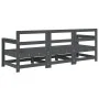 3-teiliges Gartensitzgruppen-Set aus massivem grauem Kiefernholz von , Modulare Sofas für den Außenbereich - Ref: Foro24-8255...
