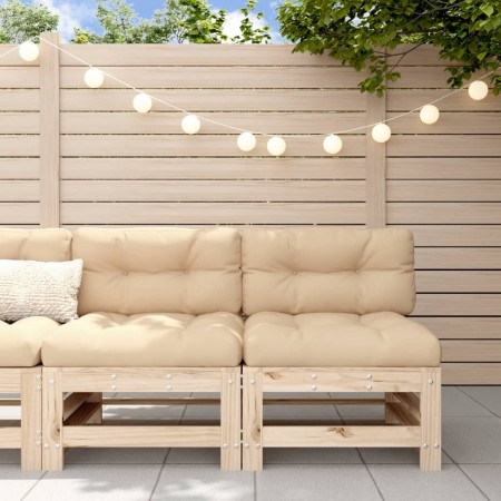 Zwei zentrale Gartensofas aus massivem Kiefernholz. von , Modulare Sofas für den Außenbereich - Ref: Foro24-825639, Preis: 11...