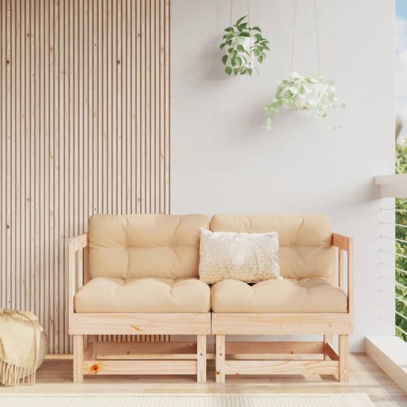 Ecksofas für den Garten, 2 Stück, Massivholz aus Kiefer von , Modulare Sofas für den Außenbereich - Ref: Foro24-825394, Preis...