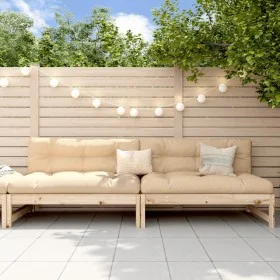 Sofás centrales de jardín 2 uds madera maciza de pino 120x80 cm by , Modular outdoor sofas - Ref: Foro24-825716, Price: 157,4...