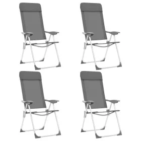 Folding camping chairs 4 units gray aluminum by vidaXL, camping furniture - Ref: Foro24-44307, Price: 221,83 €, Discount: %