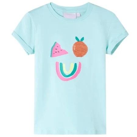 Kinder-T-Shirt in hellblauem Aquamarin, Größe 128. von , Kinder-T-Shirts - Ref: Foro24-11392, Preis: 8,30 €, Rabatt: %