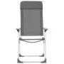Sillas de camping plegables 4 unidades aluminio gris de vidaXL, Mobiliario de camping - Ref: Foro24-44307, Precio: 221,83 €, ...