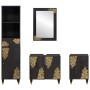 Juego de Muebles de Baño 4 pcs Negro Madera de mango maciza en Muebles de baño | Comprar online en Foro24