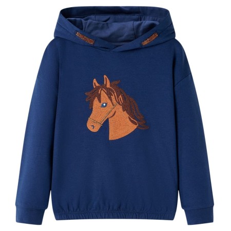 Sudadera infantil con capucha azul marino 140 de , Camisetas para niños - Ref: Foro24-14043, Precio: 14,87 €, Descuento: %