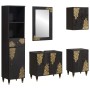 Juego de Muebles de Baño 5 pcs Negro Madera de mango maciza en Muebles de baño | Comprar online en Foro24