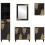 Juego de Muebles de Baño 5 pcs Negro Madera de mango maciza en Muebles de baño | Comprar online en Foro24