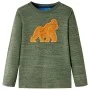Kinder Langarmshirt in Khaki-Melange, Größe 92. von , Kinder-T-Shirts - Ref: Foro24-13189, Preis: 8,64 €, Rabatt: %