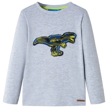 Kinder Langarmshirt in meliertem Grau, Größe 92. von , Kinder-T-Shirts - Ref: Foro24-13259, Preis: 8,59 €, Rabatt: %