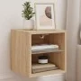 Mueble de TV de pared con luces LED roble Sonoma 30x28,5x30 cm by , TV Furniture - Ref: Foro24-836977, Price: 26,11 €, Discou...