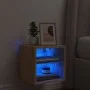 Mueble de TV de pared con luces LED roble Sonoma 30x28,5x30 cm by , TV Furniture - Ref: Foro24-836977, Price: 26,11 €, Discou...