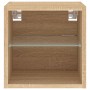 Wand-TV-Möbel mit LED-Lichtern in Sonoma-Eiche 30x28,5x30 cm. von , TV-Möbel - Ref: Foro24-836977, Preis: 26,44 €, Rabatt: %