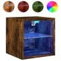 Wand-TV-Möbel mit LED-Lichtern, 2 Stück, Raucheiche, 30x28,5x30 cm. von , TV-Möbel - Ref: Foro24-836982, Preis: 38,39 €, Raba...