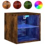 Wand-TV-Möbel mit LED-Lichtern, 2 Stück, Raucheiche, 30x28,5x30 cm. von , TV-Möbel - Ref: Foro24-836982, Preis: 38,88 €, Raba...