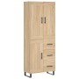 Aparador alto madera contrachapada color roble 69,5x34x180 cm en Aparadores | Comprar online en Foro24