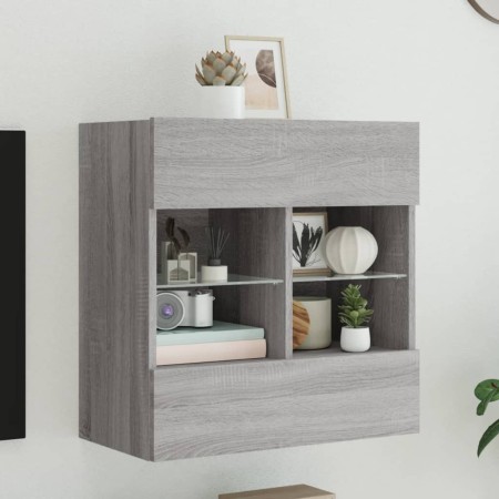 TV-Wandmöbel mit LED-Lichtern in Sonoma-Grau 58,5x30x60,5 cm von , TV-Möbel - Ref: Foro24-837097, Preis: 57,37 €, Rabatt: %
