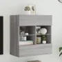 Mueble de TV de pared con luces LED gris Sonoma 58,5x30x60,5 cm de , Muebles TV - Ref: Foro24-837097, Precio: 56,68 €, Descue...