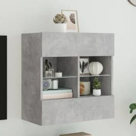 Wand-TV-Möbel mit LED-Lichtern in Betongrau 58,5x30x60,5 cm von , TV-Möbel - Ref: Foro24-837095, Preis: 55,03 €, Rabatt: %