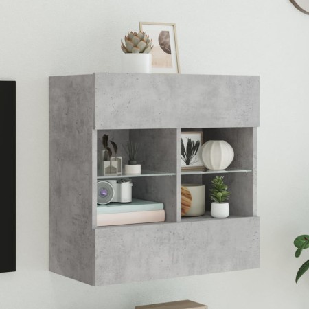 Wand-TV-Möbel mit LED-Lichtern in Betongrau 58,5x30x60,5 cm von , TV-Möbel - Ref: Foro24-837095, Preis: 55,72 €, Rabatt: %