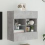 Wand-TV-Möbel mit LED-Lichtern in Betongrau 58,5x30x60,5 cm von , TV-Möbel - Ref: Foro24-837095, Preis: 55,72 €, Rabatt: %