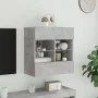 Mueble TV de pared con luces LED gris hormigón 58,5x30x60,5 cm by , TV Furniture - Ref: Foro24-837095, Price: 54,95 €, Discou...