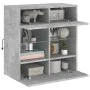 Wand-TV-Möbel mit LED-Lichtern in Betongrau 58,5x30x60,5 cm von , TV-Möbel - Ref: Foro24-837095, Preis: 54,95 €, Rabatt: %