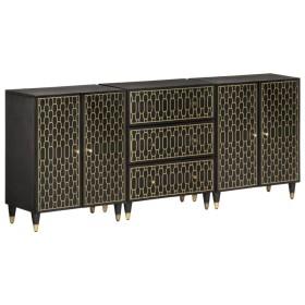 Aparador 3 piezas madera maciza de mango 60x33x75 cm en Aparadores | Comprar online en Foro24