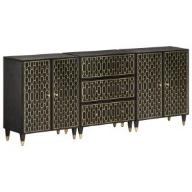 Aparador 3 piezas madera maciza de mango 60x33x75 cm en Aparadores | Comprar online en Foro24