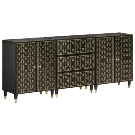 Aparador 3 piezas madera maciza de mango 60x33x75 cm en Aparadores | Comprar online en Foro24