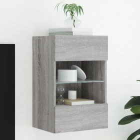 Mueble de TV de pared con luces LED gris Sonoma 40x30x60,5 cm de , Muebles TV - Ref: Foro24-837088, Precio: 53,29 €, Descuent...