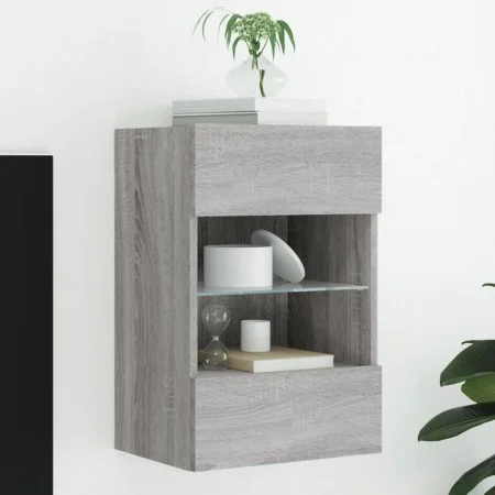 Wand-TV-Möbel mit LED-Lichtern in Sonoma-Grau 40x30x60,5 cm von , TV-Möbel - Ref: Foro24-837088, Preis: 52,47 €, Rabatt: %