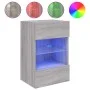 Wand-TV-Möbel mit LED-Lichtern in Sonoma-Grau 40x30x60,5 cm von , TV-Möbel - Ref: Foro24-837088, Preis: 52,47 €, Rabatt: %
