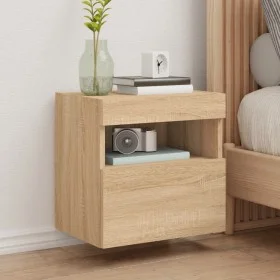Mueble de TV de pared con luces LED roble Sonoma 40x30x40 cm de , Muebles TV - Ref: Foro24-837173, Precio: 34,33 €, Descuento: %