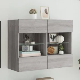 TV-Wandmöbel mit LED-Lichtern in Sonoma-Grau 78,5x30x60,5 cm. von , TV-Möbel - Ref: Foro24-837104, Preis: 66,72 €, Rabatt: %
