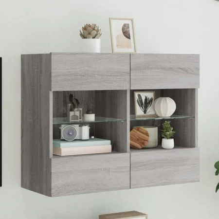 TV-Wandmöbel mit LED-Lichtern in Sonoma-Grau 78,5x30x60,5 cm. von , TV-Möbel - Ref: Foro24-837104, Preis: 66,72 €, Rabatt: %