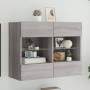 Mueble de TV de pared con luces LED gris Sonoma 78,5x30x60,5 cm de , Muebles TV - Ref: Foro24-837104, Precio: 67,49 €, Descue...