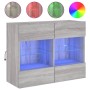 Mueble de TV de pared con luces LED gris Sonoma 78,5x30x60,5 cm de , Muebles TV - Ref: Foro24-837104, Precio: 67,49 €, Descue...