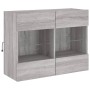 Mueble de TV de pared con luces LED gris Sonoma 78,5x30x60,5 cm de , Muebles TV - Ref: Foro24-837104, Precio: 67,49 €, Descue...