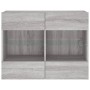 Mueble de TV de pared con luces LED gris Sonoma 78,5x30x60,5 cm de , Muebles TV - Ref: Foro24-837104, Precio: 67,49 €, Descue...