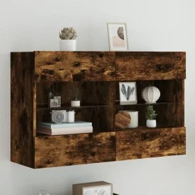 Wand-TV-Möbel mit LED-Lichtern in rauchiger Eiche 98,5x30x60,5 cm von , TV-Möbel - Ref: Foro24-837110, Preis: 73,01 €, Rabatt: %
