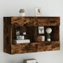 Mueble TV de pared con luces LED roble ahumado 98,5x30x60,5 cm de , Muebles TV - Ref: Foro24-837110, Precio: 73,83 €, Descuen...