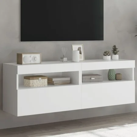 Wand-TV-Möbel mit LED-Lichtern, 2 Stück, weiß, 60x30x40 cm. von , TV-Möbel - Ref: Foro24-837184, Preis: 80,85 €, Rabatt: %