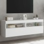 Wand-TV-Möbel mit LED-Lichtern, 2 Stück, weiß, 60x30x40 cm. von , TV-Möbel - Ref: Foro24-837184, Preis: 77,08 €, Rabatt: %