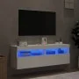 Muebles de TV de pared con luces LED 2 uds blanco 60x30x40 cm de , Muebles TV - Ref: Foro24-837184, Precio: 80,85 €, Descuent...