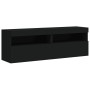 Muebles de TV de pared con luces LED 2 uds negro 60x30x40 cm de , Muebles TV - Ref: Foro24-837186, Precio: 86,06 €, Descuento: %