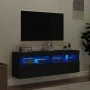 Wand-TV-Möbel mit LED-Lichtern, 2 Stück, schwarz, 60x30x40 cm. von , TV-Möbel - Ref: Foro24-837186, Preis: 79,50 €, Rabatt: %