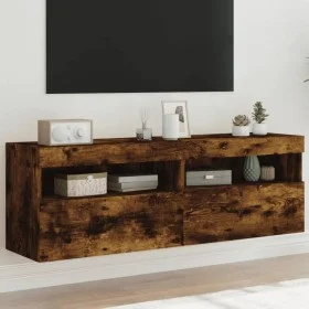 Wand-TV-Möbel mit LED-Lichtern, 2 Stück, in geräucherter Eiche, 60x30x40 cm. von , TV-Möbel - Ref: Foro24-837192, Preis: 87,2...