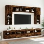 Wand-TV-Möbel mit LED-Lichtern, 2 Stück, in geräucherter Eiche, 60x30x40 cm. von , TV-Möbel - Ref: Foro24-837192, Preis: 88,6...